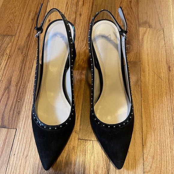 Marc Fisher LTD Black Chunky Heal Pointed Toe Heels, size 7.5 - Picture 5 of 8